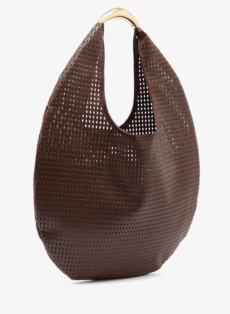 جلاموروس حقيبة كتف منسوجة بمقابض ذهبية